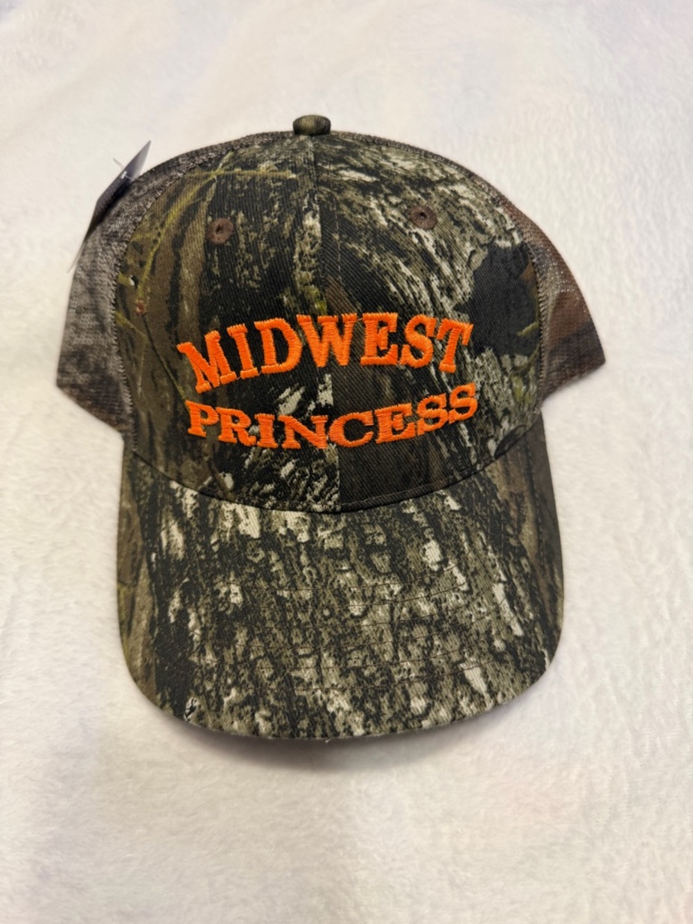 Midwest Princess Camo Trucker Hat - Orange Embroidery NWT